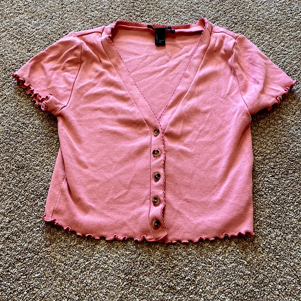 Forever 21 button V neck shirt